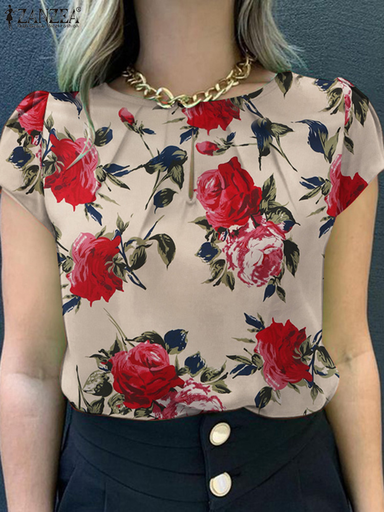 Romper Floral Print - ZANZEA, летняя богемная блузка с коротким
