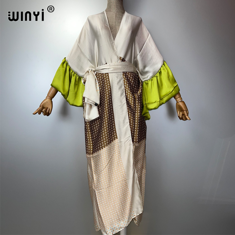 Cover Up Kaftan - WINYI, летнее кимоно, праздничное платье, пляжная