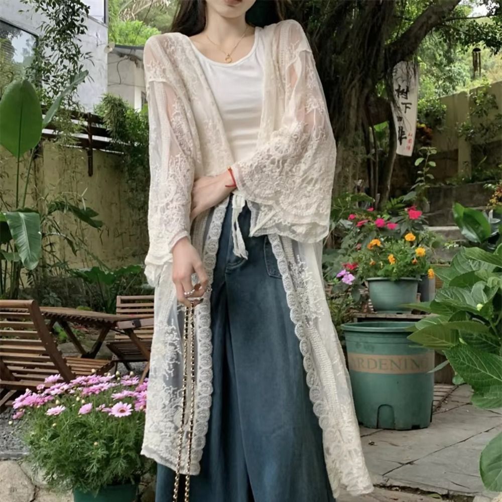 Легкая кружевная блузка на шну – обзор и цена Kimono Sheer Floral